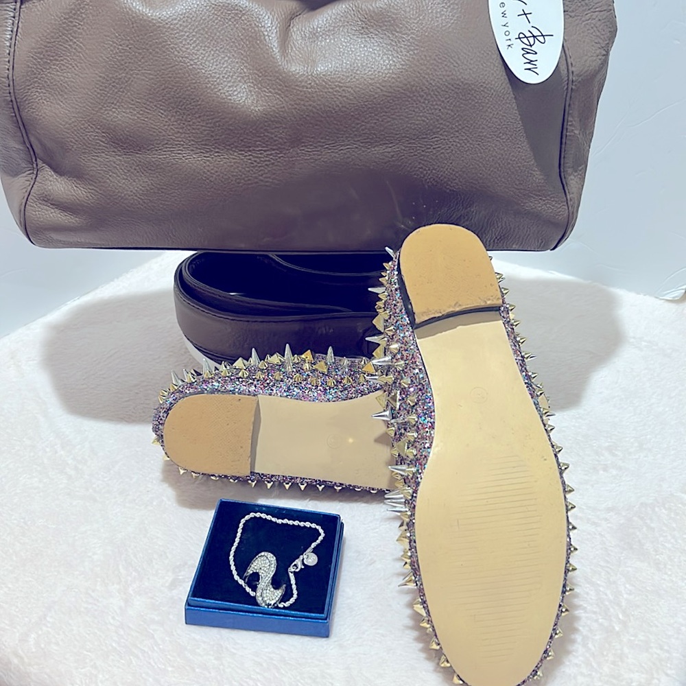 NWT Barr + Barr Crossbody XL Bag with Dust bag , Shoes , 925 Bracelet , 925 Ring - Picture 14 of 17